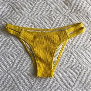 Abercrombie & Fitch yellow texture bikini bottoms